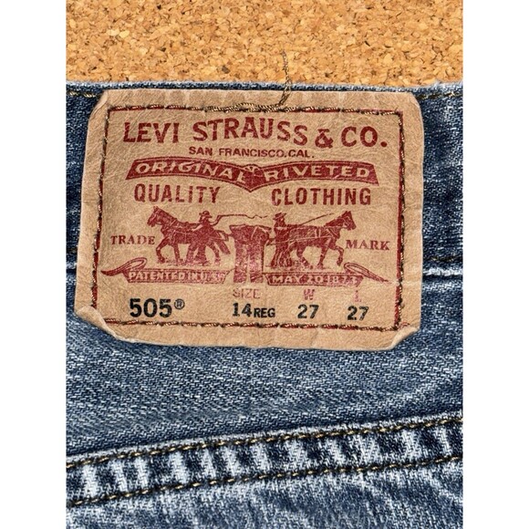 LEVI'S 505 STRAIGHT LEG REGULAR FIT JEANS SIZE 14 REG 27X27 - Picture 4 of 9